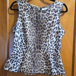 Kate Spade Animal Print Peplum Blouse